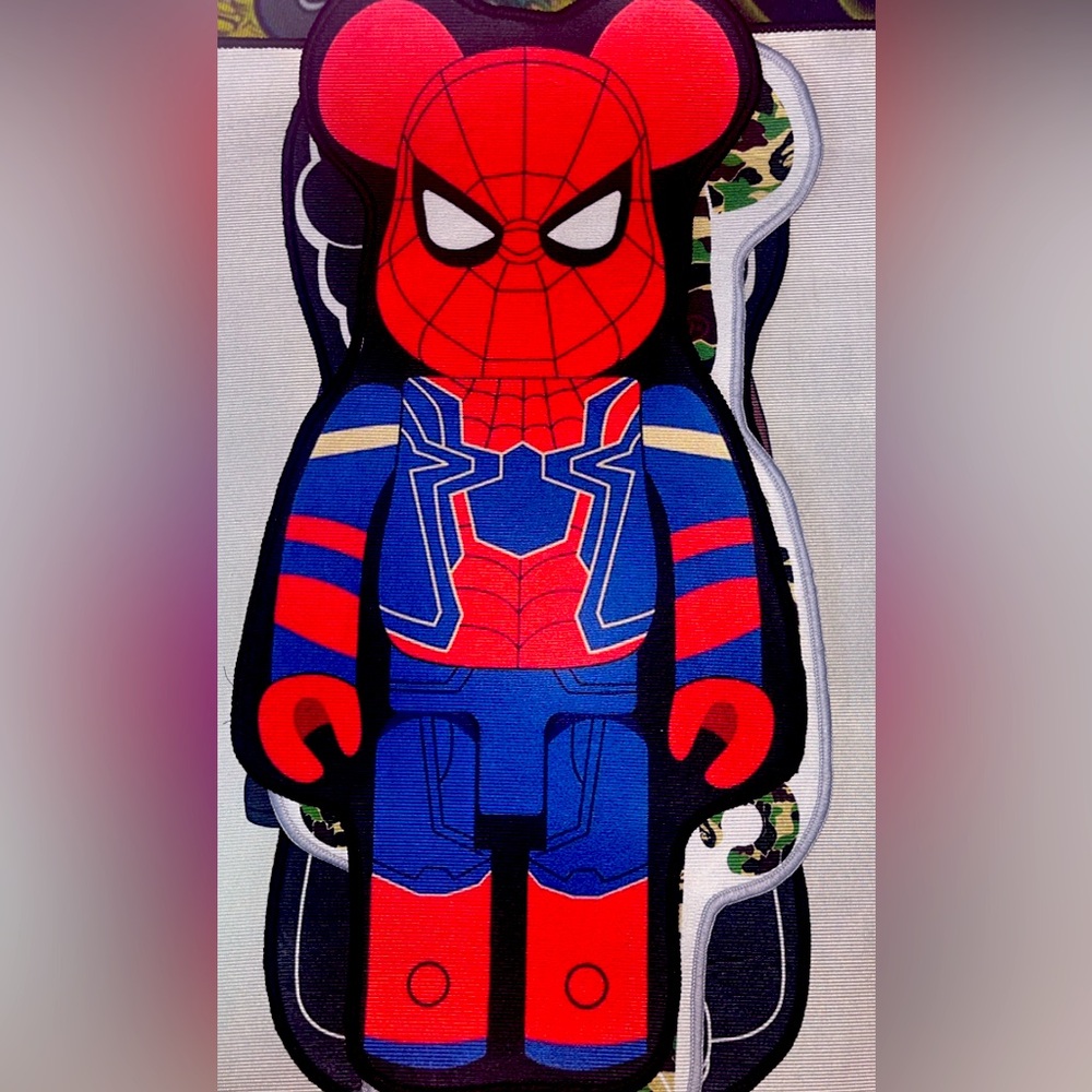 Spider-Themed Red and Blue Door Mat
